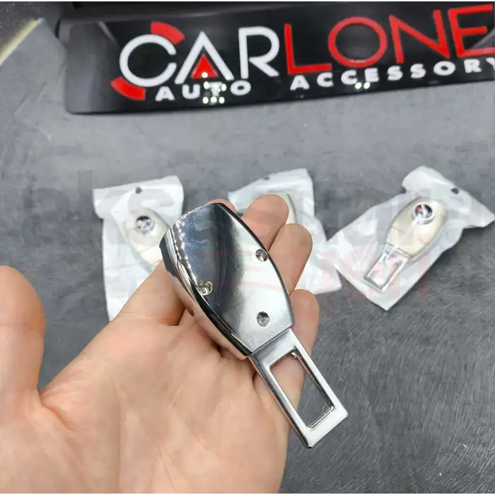 S Line Amblemli Bej Renk Metal Emniyet Kemer Yükseltici Rahatlatıcı Toka 2 Adet