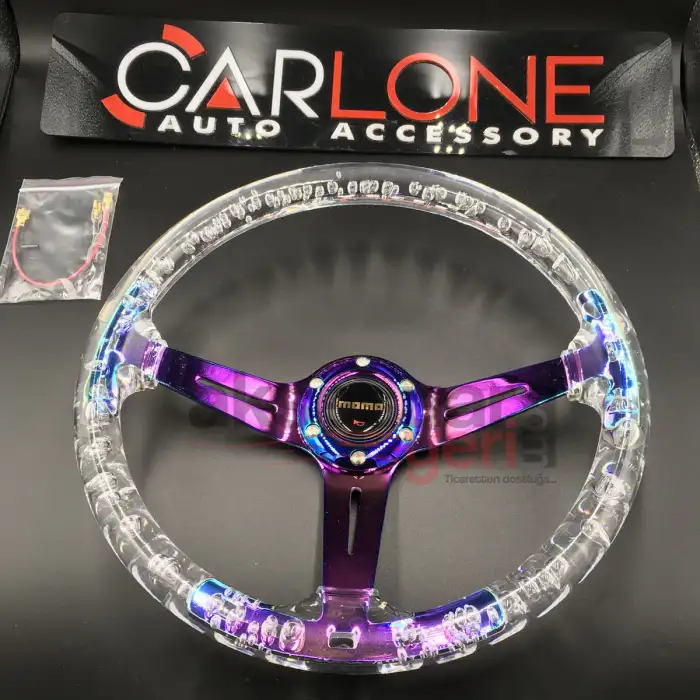 Şeffaf Direksiyon Momo 35cm Kabarcıklı Direksiyon Beyaz A+ Süper Ürün Epoksi