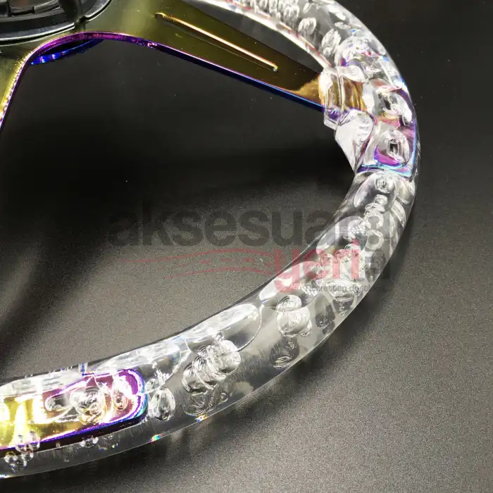 Şeffaf Direksiyon Momo 35cm Kabarcıklı Direksiyon Beyaz A+ Süper Ürün Epoksi