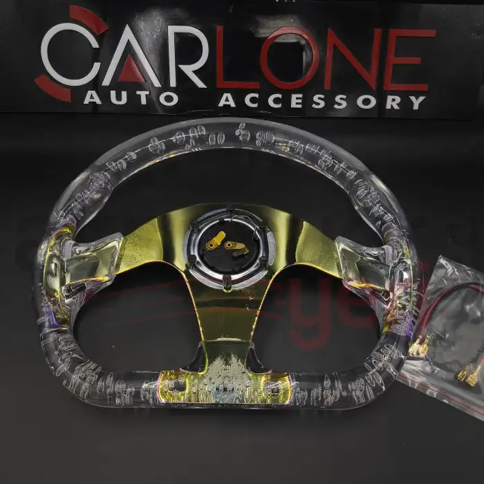 Şeffaf Epoksi Direksiyon Altı Kesikli Momo 32cm Kabarcıklı Direksiyon Beyaz Renk