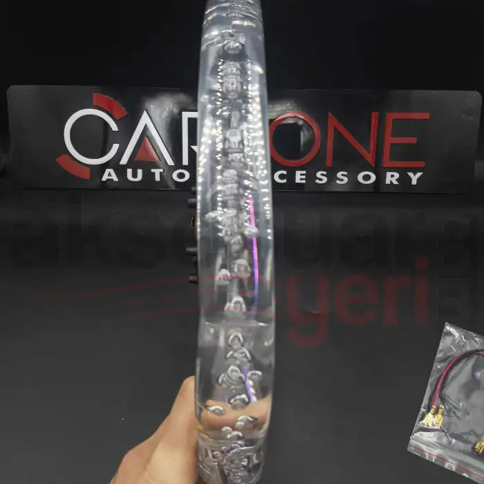 Şeffaf Epoksi Direksiyon Altı Kesikli Momo 32cm Kabarcıklı Direksiyon Beyaz Renk