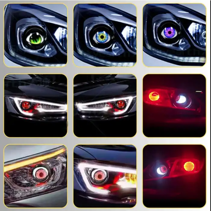 Şeytan Göz Animasyonlu Mercek Led Far-Çok Modlu-Renkli Gözler