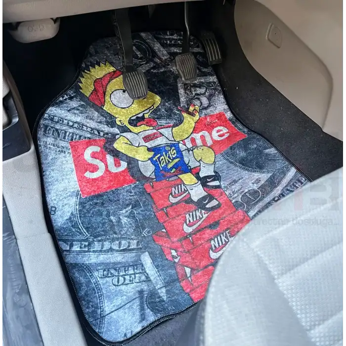 Simsın Desen Araç İçi Halı Paspas-Kaydırmaz Taban-Universal Her Araca Uyumlu-Yıkanabilir