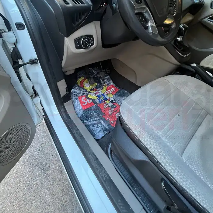 Simsın Desen Araç İçi Halı Paspas-Kaydırmaz Taban-Universal Her Araca Uyumlu-Yıkanabilir