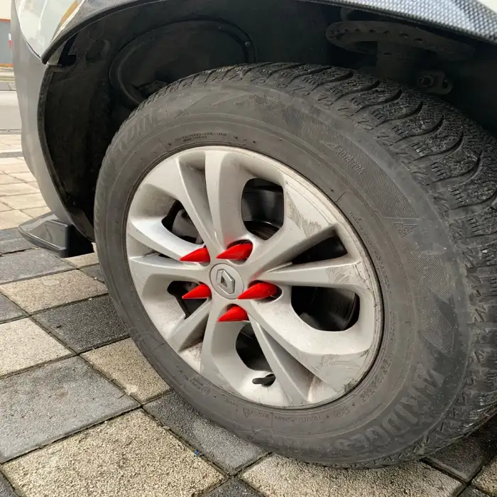 Sivri Bijon RENAULT KANGOO 2 Uyumlu Parlak Malzeme Kırmızı Renk 17mm 20 Adet