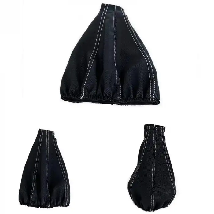 Siyah Beyaz Nokta Desenli Deri Vites Körüğü A+ Kalite Deri