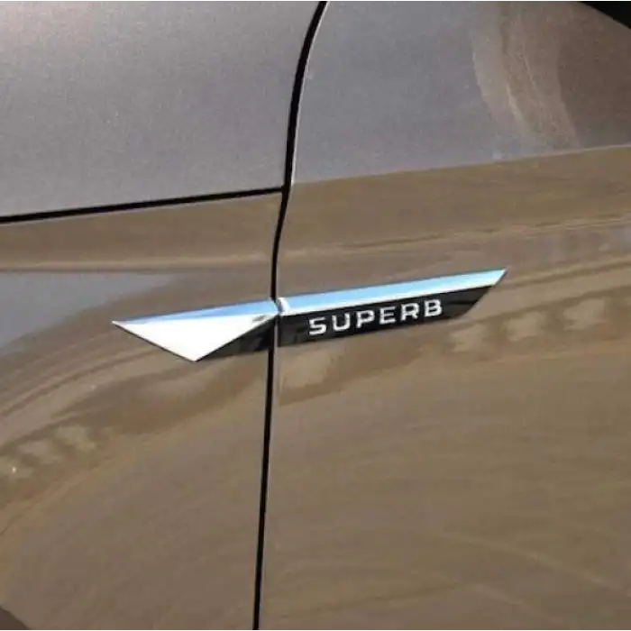 Skoda SuperB 4parça Siyah Çamurluk Arması Venti -Metal ve Nikelaj Kaplamalı A+ Ürün