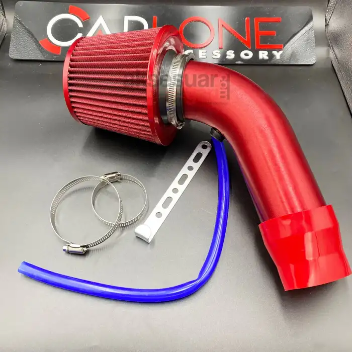 Spor Açık Hava Filtresi Krom Borulu Kırmızı Renk -Boru Çapı 7,6cm Uzunluk 23cm