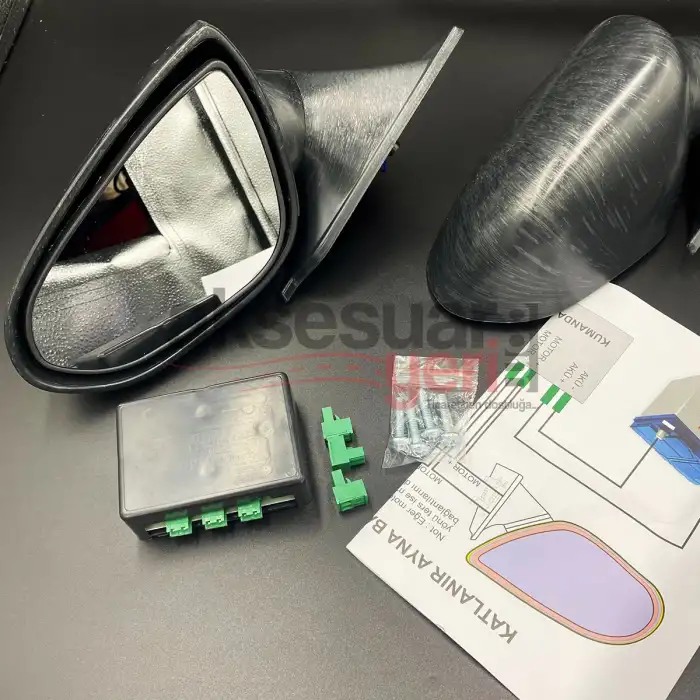 Tofaş Katlanır Ayna Elektrikli Siyah Renk Kaliteli Malzeme