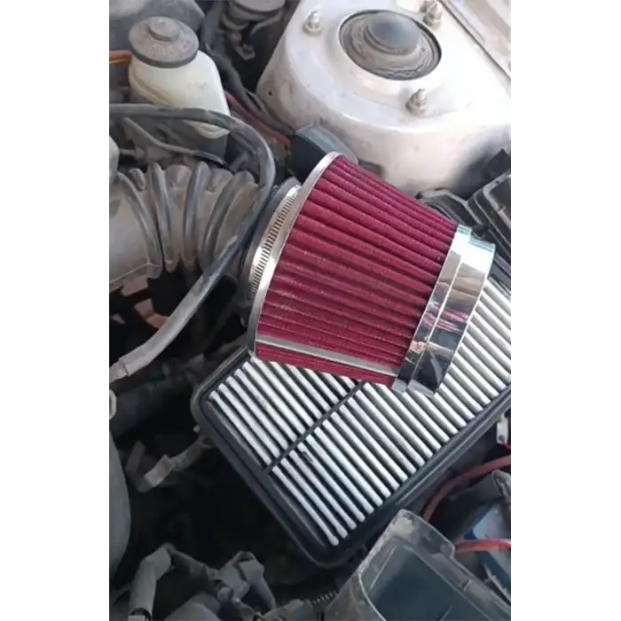 Toyota Corolla ae101 Efsane Kasa Açık Hava Filtresi Krom Başlı Kırmızı