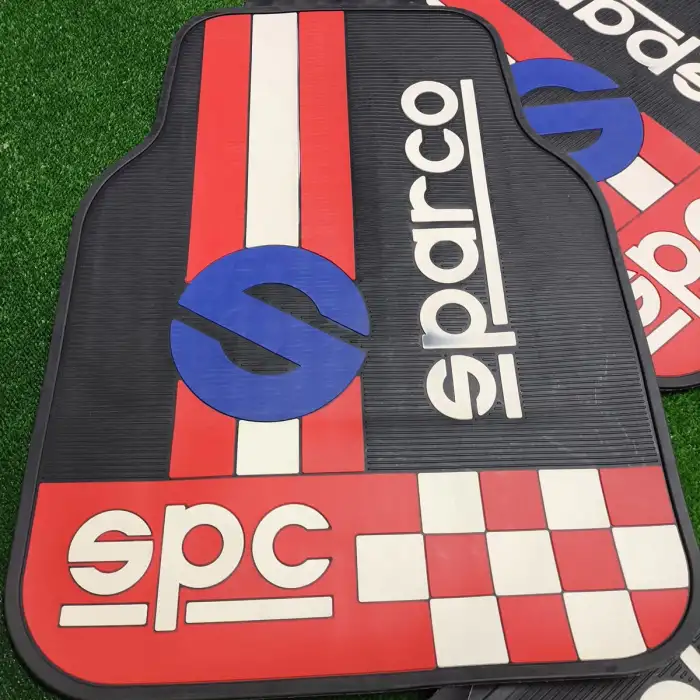 Üniversal Sparco Kırmızı-Beyaz Latex Kauçuk-5 parça-Paspas-Kaydırmaz Taban-1.Sınıf İthal Ürün