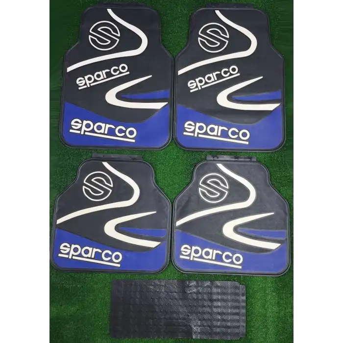 Üniversal Sparco Mavi Latex Kauçuk-5 parça-Paspas-Kaydırmaz Taban-1.Sınıf İthal Ürün