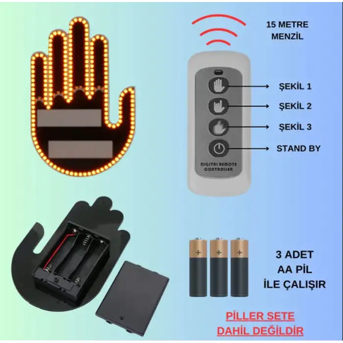 Uzaktan Kumanda İle Komik Ledli Parmak Hareketleri