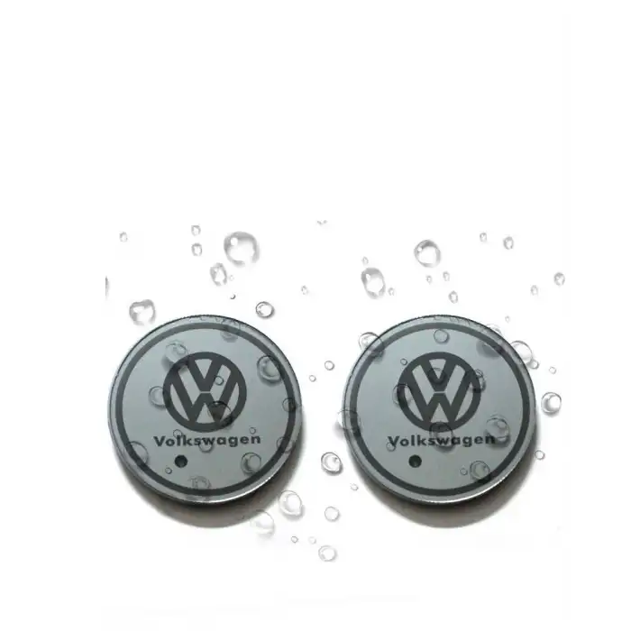 Volkswagen Ledli Işıklı Bardaklık Altı - Usb Şarjlı - RGB Modlu -