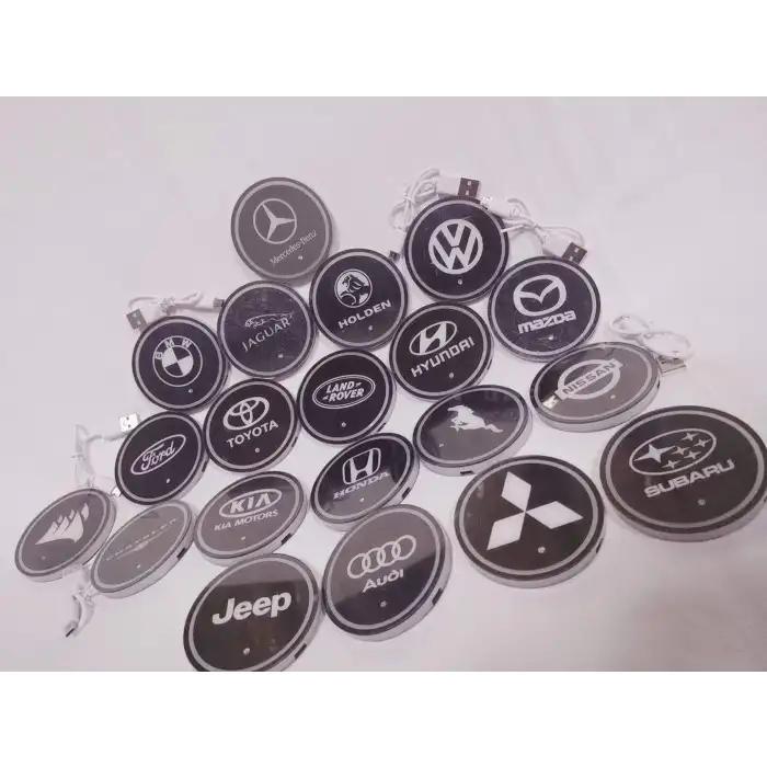 Volkswagen Ledli Işıklı Bardaklık Altı - Usb Şarjlı - RGB Modlu -