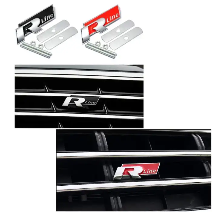 Volkswagen R-Line Siyah Panjur Arması - Orjinal Metal Ürün