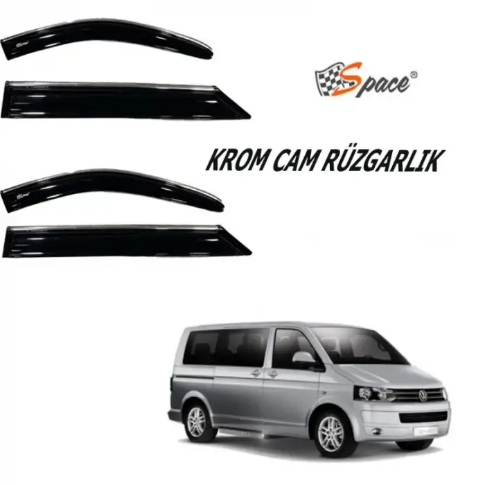 Volkswagen Transporter T5 2008 2li Kromlu Cam Rüzgarlığı A+ Yeni Dizayn