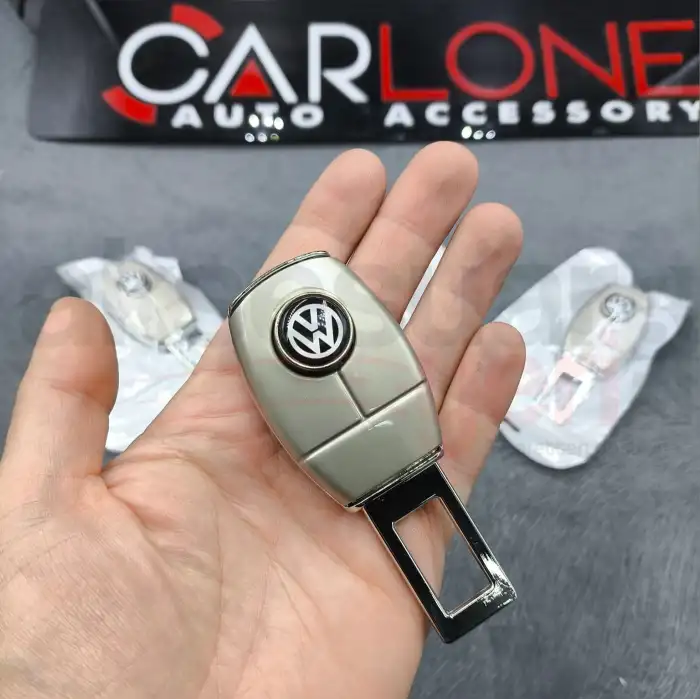 Vw Amblemli Bej Renk Metal Emniyet Kemer Yükseltici Rahatlatıcı Toka 2 Adet