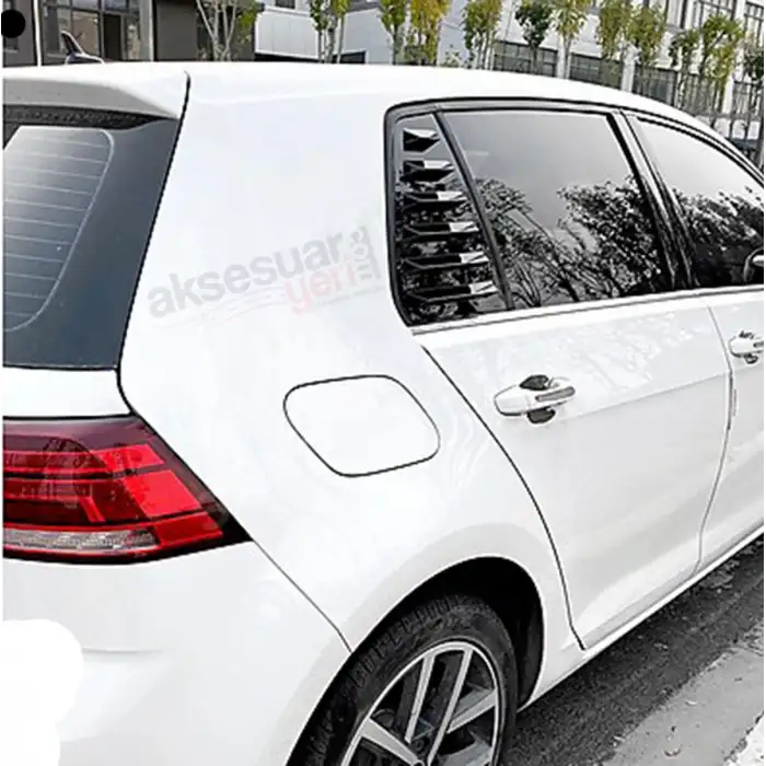Vw Golf 7-7.5 Kasa İçin Kelebek Cam Vizörü Kaplaması Siyah Renk-Bantlı