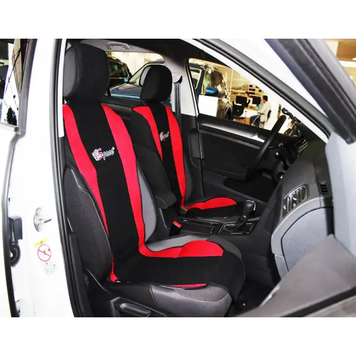 Yazlık Terletmez Oto Koltuk Minderi Kırmızı- Fileli Kumaş Kalın Malzeme A+Kalite