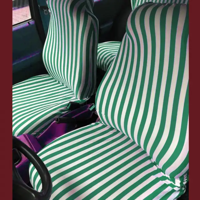 Yeşil Çizgili Servis Kılıfı - Zebra Desen Servis Kılıfı