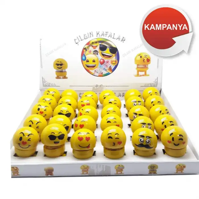 Zıpzıp Emoji Çılgın Kafalar Bir Kutu 30 adet Sarı Renk Karışık Model