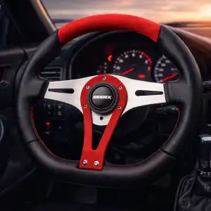 Momo Tip Spor Direksiyon Kırmızı Nubuk Süet Deri Detaylı 32cm Özel Seri