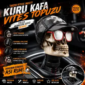 Kuru Kafa Vites Topuzu Siyah Şapkalı Gözlüklü Retro Gangster Model