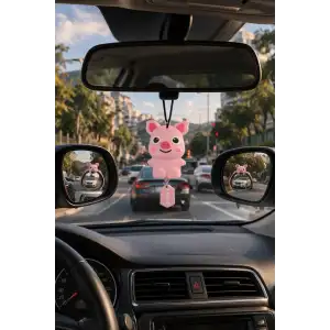 2li Kör Nokta Aynası Sevimli Kokulu Ayna Süsü Seti Pembe Renk