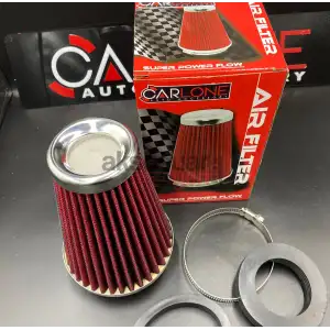 Açık Hava Filtresi Krom Kaplı 2 Aparatlı Kırmızı Renk Huni Tip