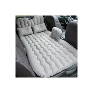 Şişme Araç İçi Seyahat Yatağı Oto Araç İçi Yatak Gri Renk Pompa+Yastık Dahil