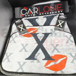 Areon X Koku ve Öpücüklü Beyaz Araç İçi Halı Paspas-Kaydırmaz Taban-Universal-Yıkanabilir