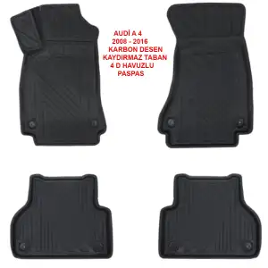 Audi A-4 2008-2016 4D Premium Havuzlu Paspas-Kaydırmaz Taban