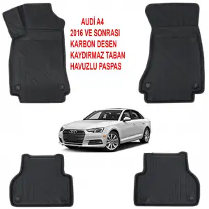 Audi A-4 2016 ve Sonrası 4D Premium Havuzlu Paspas-Kaydırmaz Taban
