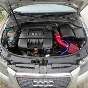 Audi A3 1.6 Benzinli Krom Borulu Spor Açık Hava Filtre Seti-KN-Boru Çapı 7,6cm-Uzunluk 23cm