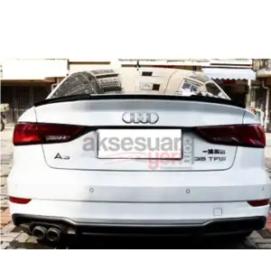 Audi A3 Sedan M4 Tip Spoiler Parlak Siyah Boyalı İthal Ürün Plastik