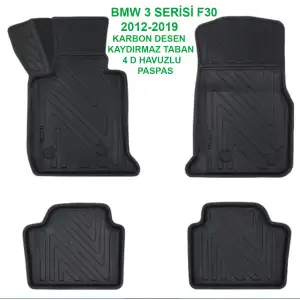 BMW 3 Serisi F30 2012-2019 2WD 4D Premium Havuzlu Paspas-Kaydırmaz Taban