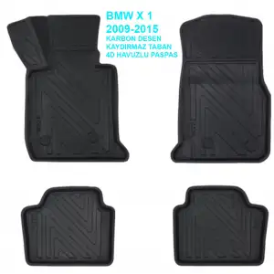 BMW X-1 2009-2015 4D Premium Havuzlu Paspas-Kaydırmaz Taban