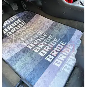 Bride Gri-Mor Desen Araç İçi Halı Paspas-Kaydırmaz Taban-Universal Her Araca Uyumlu-Yıkanabilir