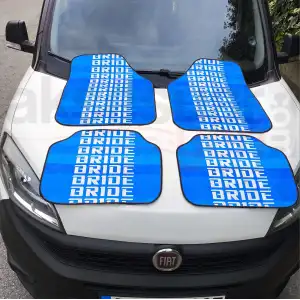 Bride Mavi Desen Araç İçi Halı Paspas-Kaydırmaz Taban-Universal Her Araca Uyumlu-Yıkanabilir
