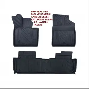 BYD Seal U EV 2024 ve Sonrası 4D Premium Havuzlu Paspas-Kaydırmaz Taban