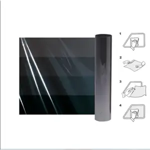 Cam Filmi %20 Siyah Renk–UV ve Isı Engelleyici Koruma 75cmX6Metre-Cam-Balkon-Ofis-Araba