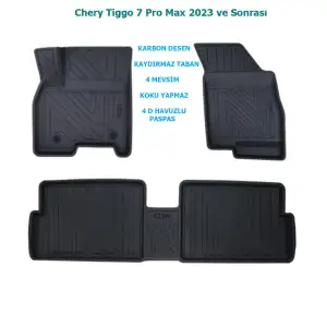 Chery Tiggo 7 Pro Max 2023 ve Sonrası 4D Premium Havuzlu Paspas-Kaydırmaz Taban