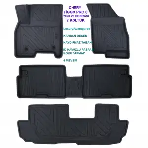 Chery Tiggo 8 Pro 7 Koltuk Luxury/Avantgarde 2020 ve Sonrası 4D Premium Havuzlu Paspas