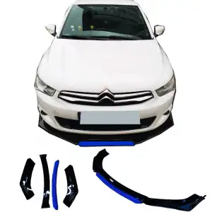 Citroen C-Elysee Uyumlu Ön Lip Mavi Renkli 4 Parça - A+ Ürün - Dayanıklı Malzeme