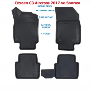 Citroen C3 Aircross 2017 ve Sonrası 4D Premium Havuzlu Paspas