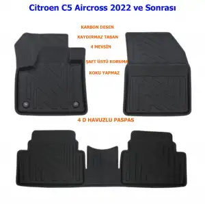 Citroen C5 Aircross 2022 ve Sonrası 4D Premium Havuzlu Paspas