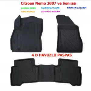 Citroen Nemo 2007 ve Sonrası 4D Premium Havuzlu Paspas