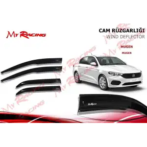Fiat Egea 4lü Mugen Sport Cam Rüzgarlğı / Carlone / A+ Ürün
