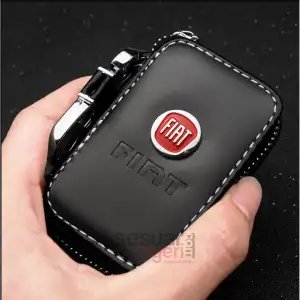 Fiat Logolu Lüks Deri Anahtarlık -Fermuarlı Çantalı Şık Yeni Tasarım